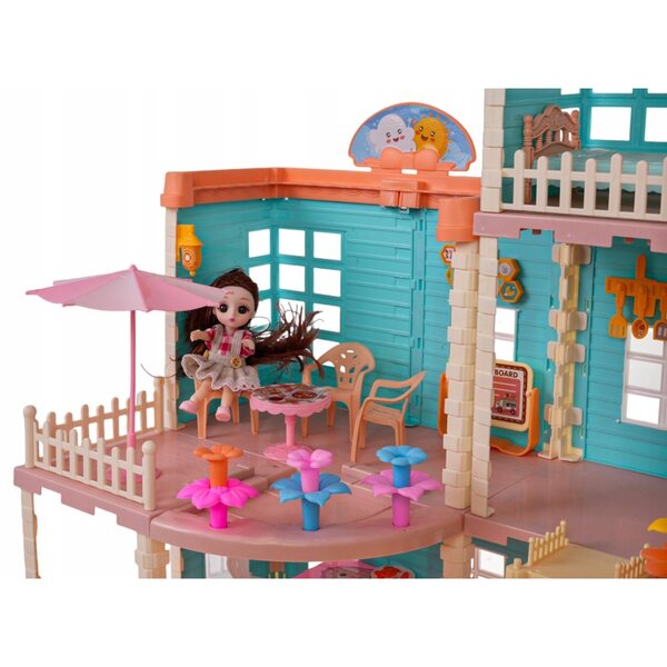 Interaktives Puppenhaus mit Licht, Rauch und Zubehör für Kinder ab 3 Jahren