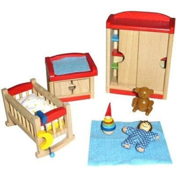 Holzmöbelset für GoKi Puppenhaus 13 cm, 12 detaillierte Teile