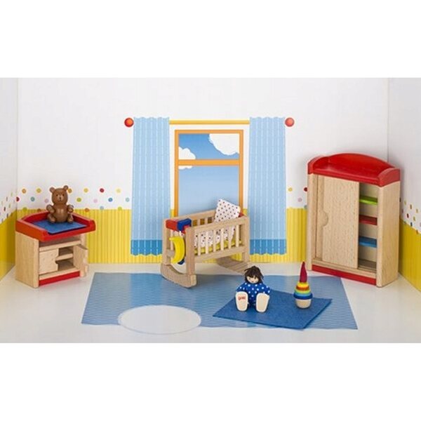 Holzmöbelset für GoKi Puppenhaus 13 cm, 12 detaillierte Teile