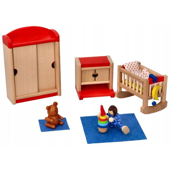 Holzmöbelset für GoKi Puppenhaus 13 cm, 12 detaillierte Teile