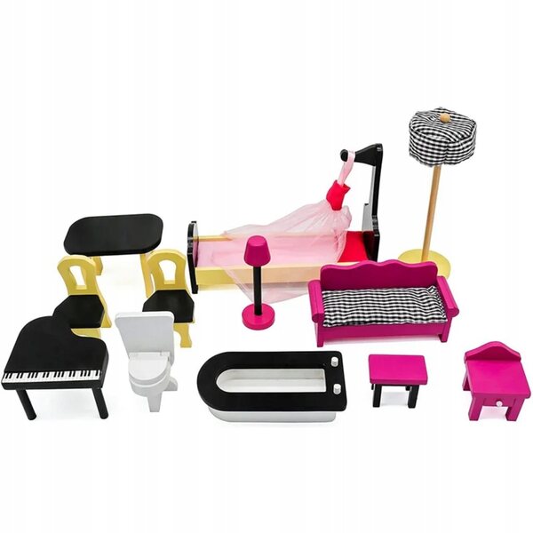 Infantastic Grande Casa delle Bambole in Legno con Luci LED e Arredi