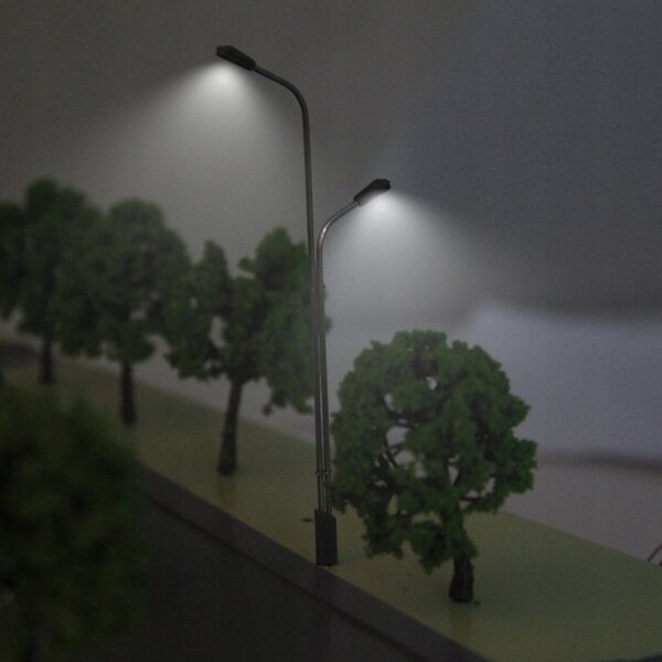 10 LED-Straßenmodellleuchten im Maßstab 1:150 für Architektur und Eisenbahnen