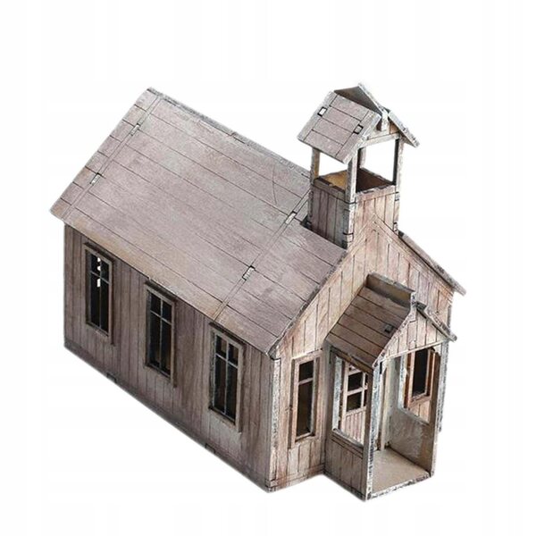 Holzhausmodell im Maßstab 1:72 zum Zusammenbauen – Vintage-Architekturszene im Maßstab 1:72