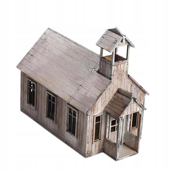 Holzhausmodell im Maßstab 1:72 zum Zusammenbauen – Vintage-Architekturszene im Maßstab 1:72