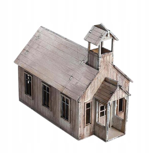 Holzhausmodell im Maßstab 1:72 zum Zusammenbauen – Vintage-Architekturszene im Maßstab 1:72