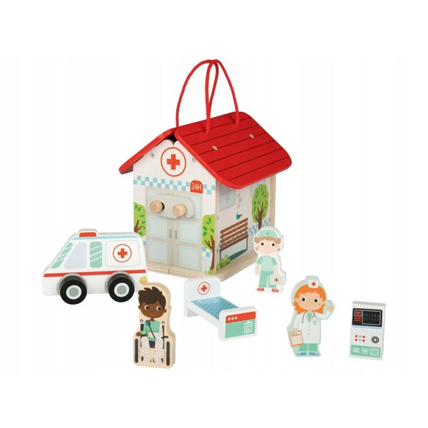 Casa delle bambole Playtive Hospital in legno multicolore per bambini 2+