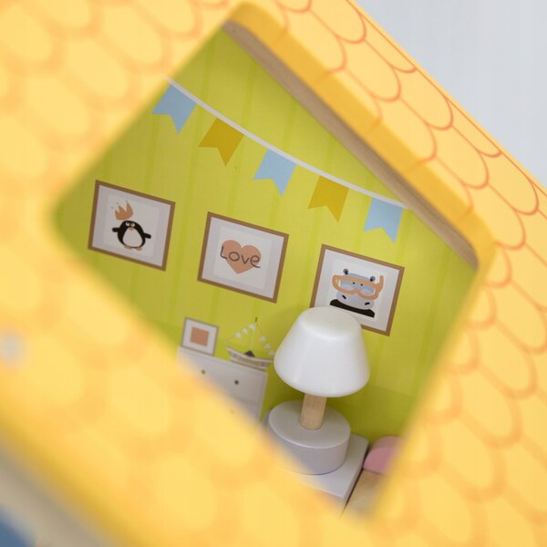 Casa delle bambole in legno Viga con mobili e accessori, per bambini 3+