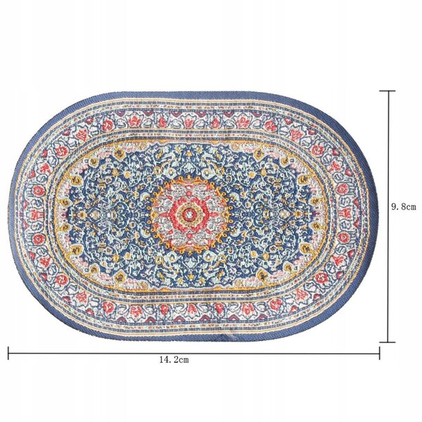 Miniatura Tappeto intrecciato 1:12 per Casa delle Bambole stile turco multicolore