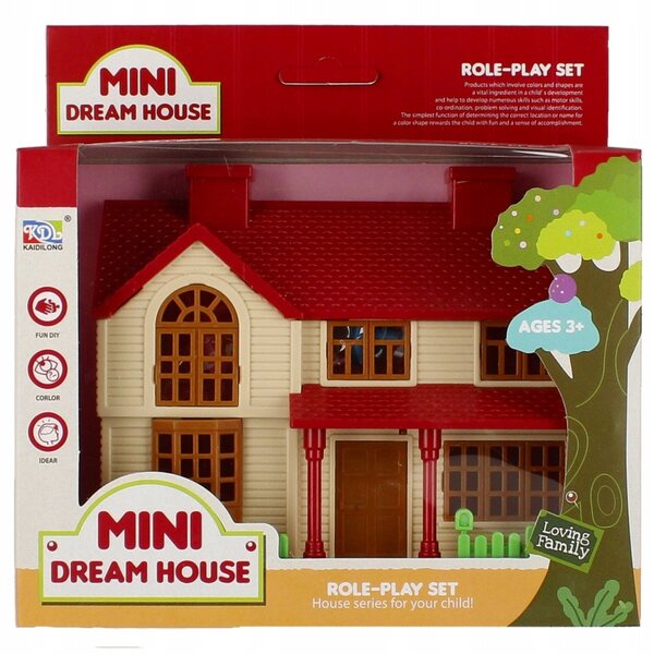 Casa delle bambole MEGA CREATIVE con accessori, piccolo e colorato, gioco creativo per bambini