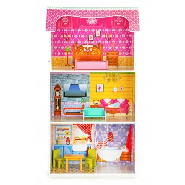 Ecotoys Rezydencja Słoneczna Puppenhaus aus Holz 95 cm für Kinder ab 3 Jahren