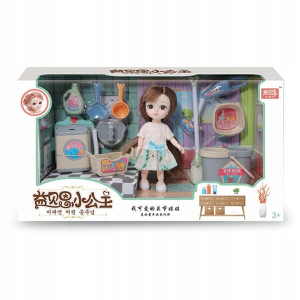 1/12 BJD-Puppe mit 12 flexiblen Gelenken und Reinigungsset, 16 cm