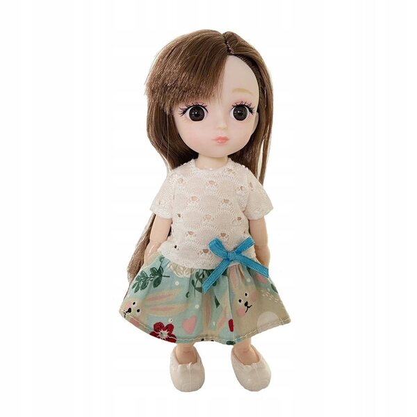 1/12 BJD-Puppe mit 12 flexiblen Gelenken und Reinigungsset, 16 cm