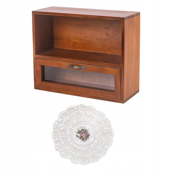 Holzschrank im Retro-Stil zum Organisieren von Kosmetika, Schmuck und kleinen Gegenständen