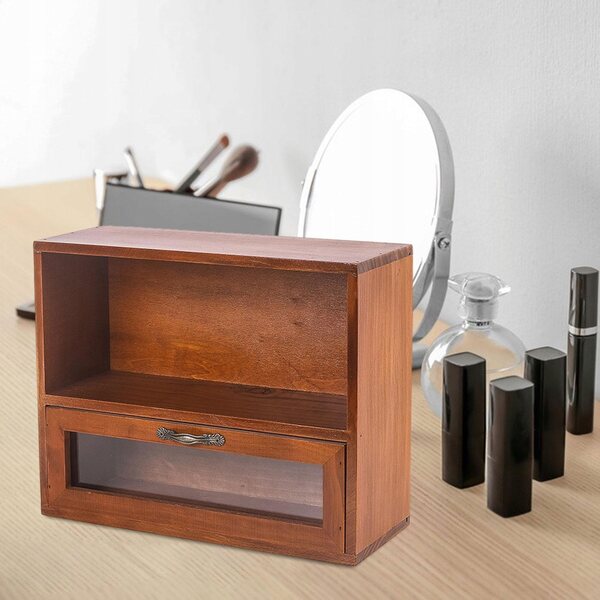 Holzschrank im Retro-Stil zum Organisieren von Kosmetika, Schmuck und kleinen Gegenständen