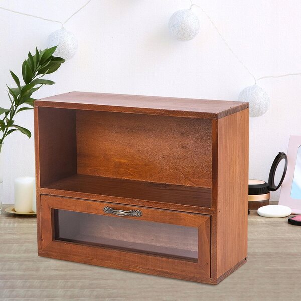 Holzschrank im Retro-Stil zum Organisieren von Kosmetika, Schmuck und kleinen Gegenständen
