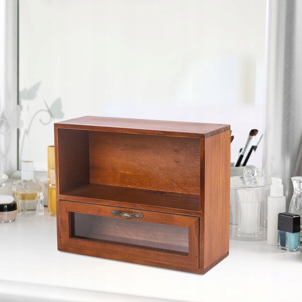 Holzschrank im Retro-Stil zum Organisieren von Kosmetika, Schmuck und kleinen Gegenständen