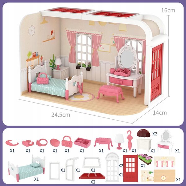 Dollhouse 3D DIY - Miniatura casa delle bambole con decorazioni e mobili