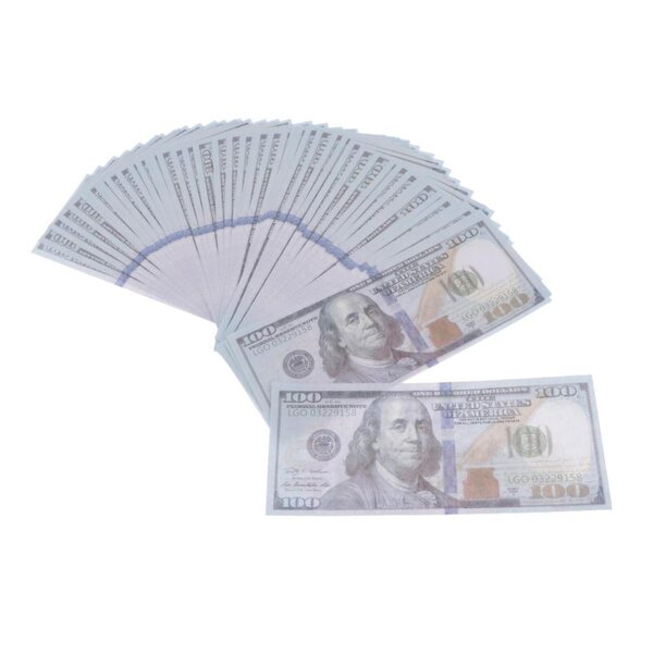 Prop Banconote Dollari USA per Gioco di Ruolo - Set 100 Pezzi Multicolore