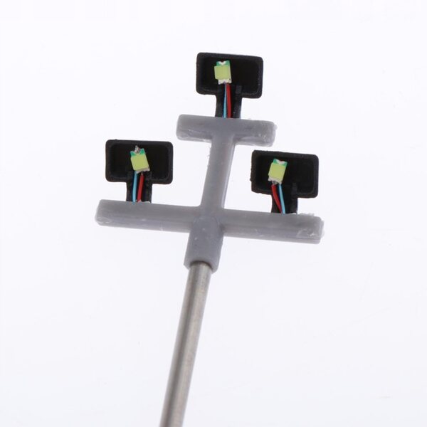 Комплект от 5 LED улични лампи за модел на железопътна линия в мащаб 1:87 - улично осветление HO