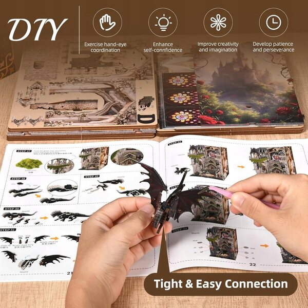 set Negozio di libri per case in miniatura fai-da-te - La Bella Addormentata con LED