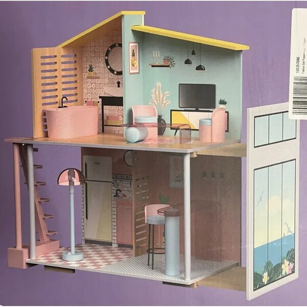 Playtive Stella 53 cm großes Puppenhaus aus Holz für 30 cm große Modepuppen