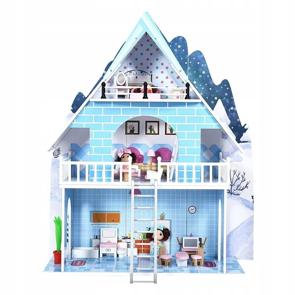 Puppenhaus aus Holz, 3 Etagen, 80x29x94cm, sicher für Kinder