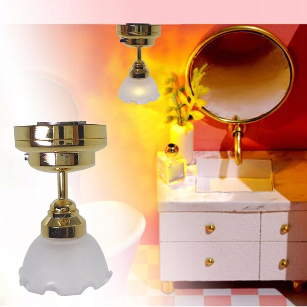 Lampada Sospesa Miniatura a Forma di Fiore per Casa delle Bambole 1:12