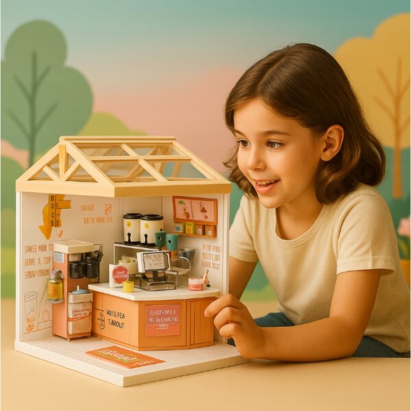 Lodziarnia DIY Miniatur mit LED – 94-teiliges Set für Kinder ab 8 Jahren
