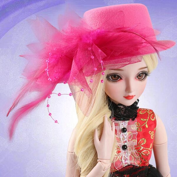 Melonik hoedaccessoire voor poppen 60 cm Night Lolita BJD Rosy