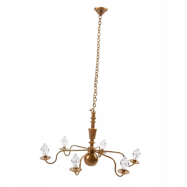Lampada a sospensione in metallo dorato scala 1:87 HO con LED bianco 8.8 cm
