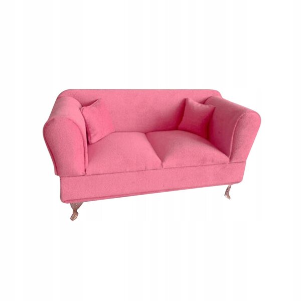 1/6 Miniatur-Zweisitzer-Sofa für 12-Zoll-Puppenhaus aus Holz