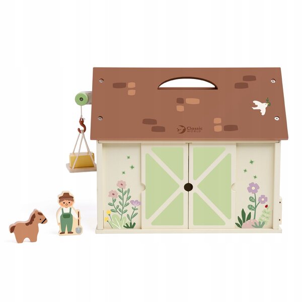 Casa delle bambole in legno fattoria vintage set 17 elementi Classic World