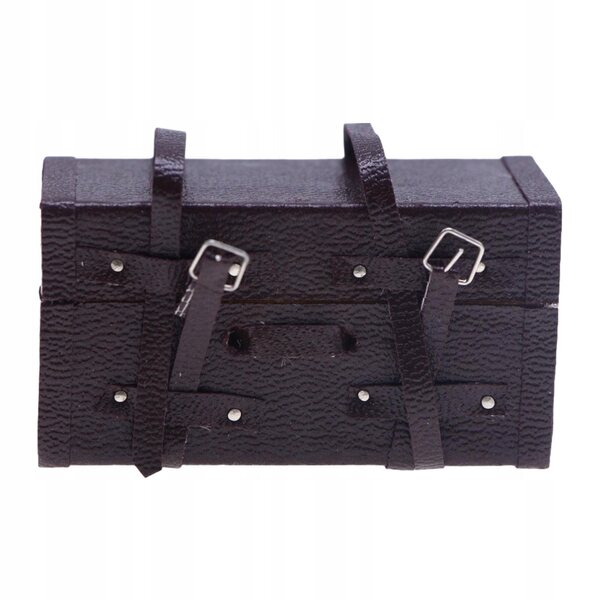 Mini valigia vintage in legno per casa di bambole scala 1:12, accessorio decorativo