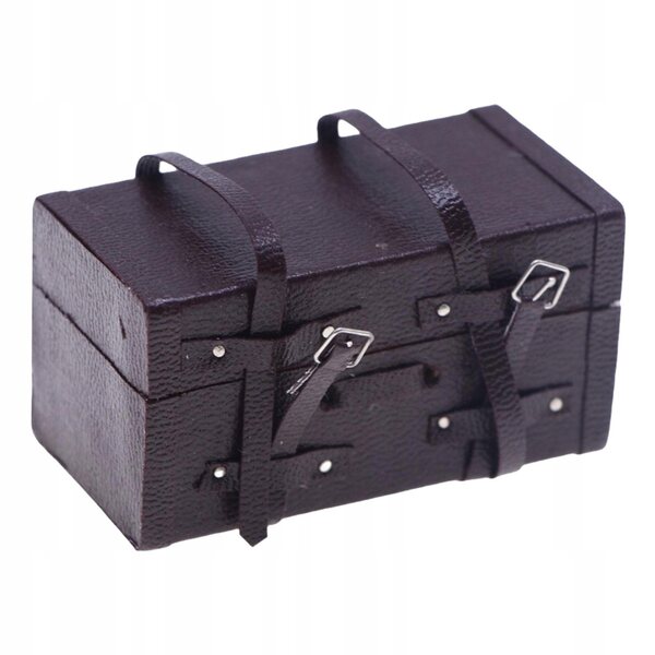 Mini valigia vintage in legno per casa di bambole scala 1:12, accessorio decorativo