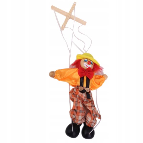 Clownpuppe aus Holz für Kinder, 24 cm, lustiges und widerstandsfähiges Spielzeug