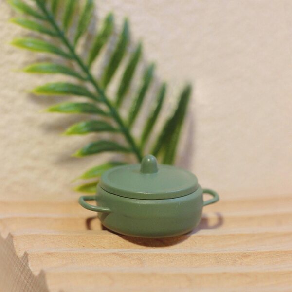 Mini pentola per zuppa in miniatura accessorio da cucina per casa delle bambole 1:6 1:12