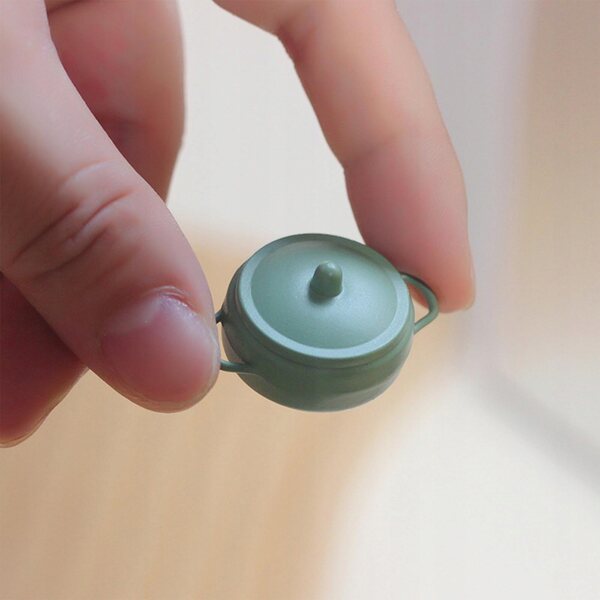 Mini pentola per zuppa in miniatura accessorio da cucina per casa delle bambole 1:6 1:12