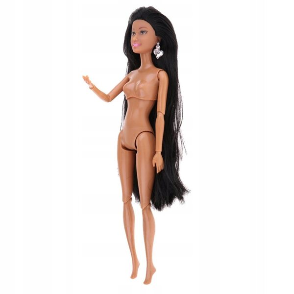Corpo Bambola Nude Articolato 12 Snodi in Legno 31cm Marrone per Bambole 1/6