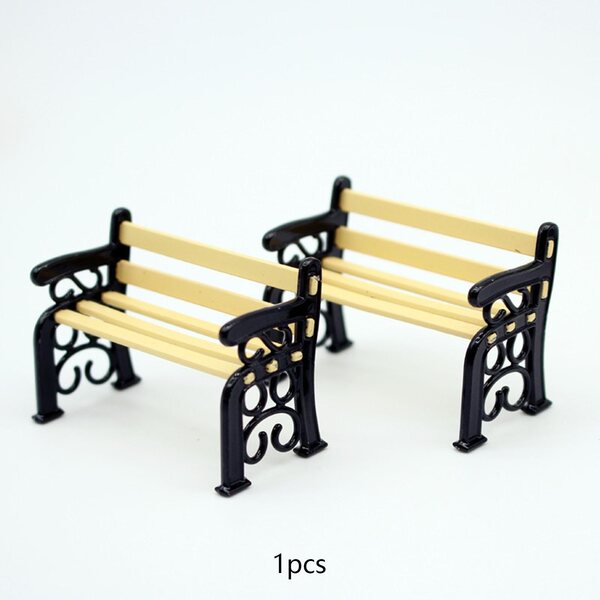 Miniatura panchina da giardino per case delle bambole, decorazione 1:6 e 1:12
