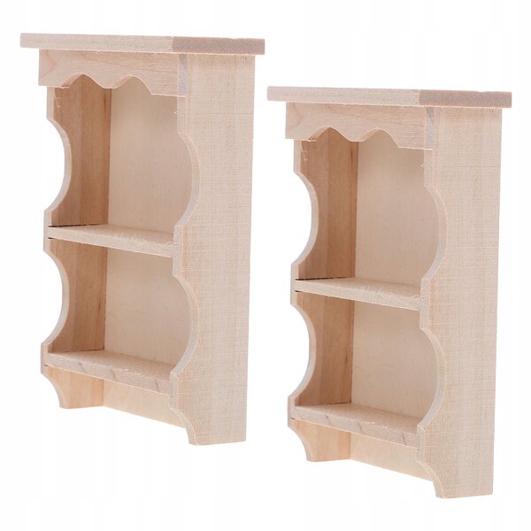 Mini mobile pensile in legno naturale stile giapponese per casa delle bambole, 2 pezzi