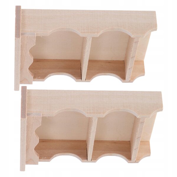 Mini mobile pensile in legno naturale stile giapponese per casa delle bambole, 2 pezzi