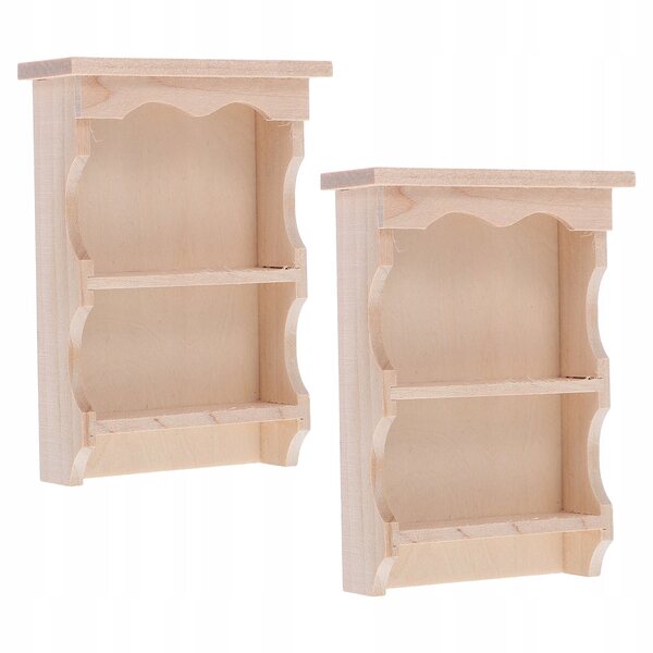 Mini mobile pensile in legno naturale stile giapponese per casa delle bambole, 2 pezzi