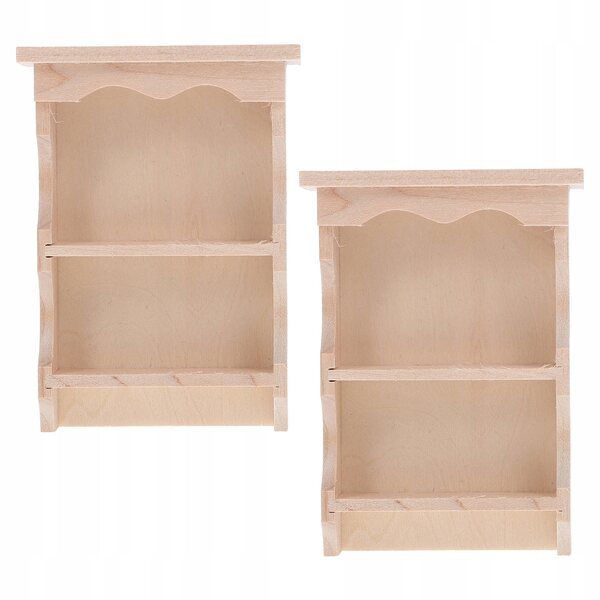 Mini mobile pensile in legno naturale stile giapponese per casa delle bambole, 2 pezzi