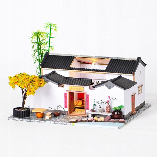 Miniatura Casa per Bambole 3D in Legno con LED e Mobili Fai-da-Te