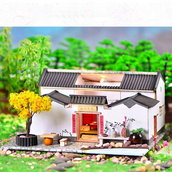 Miniatura Casa per Bambole 3D in Legno con LED e Mobili Fai-da-Te