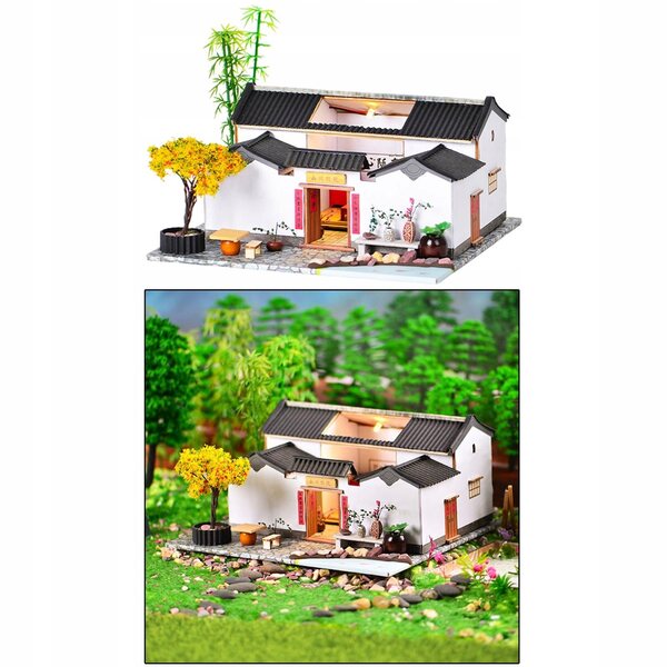 Miniatura Casa per Bambole 3D in Legno con LED e Mobili Fai-da-Te