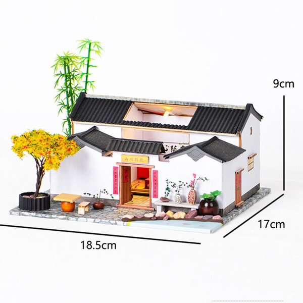 Miniatura Casa per Bambole 3D in Legno con LED e Mobili Fai-da-Te