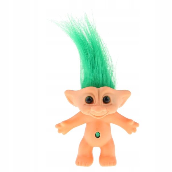 Винтидж миниатюрна кукла Lucky Troll от PVC за игра и събиране