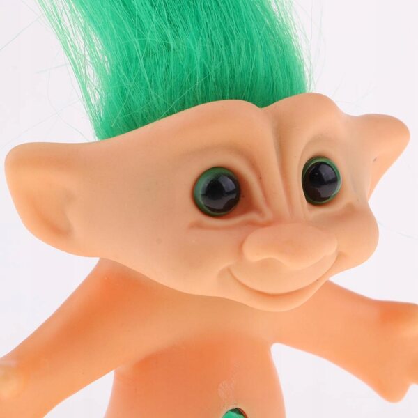 Винтидж миниатюрна кукла Lucky Troll от PVC за игра и събиране