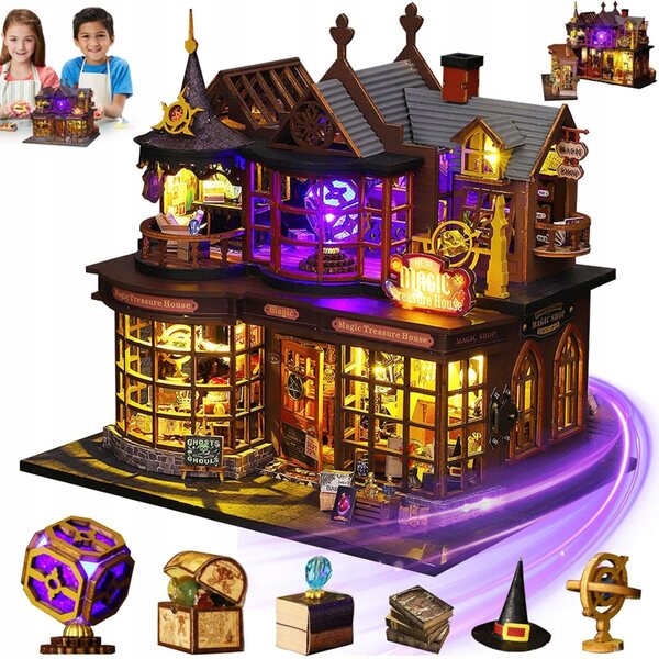 Dollhouse Magico in Legno DIY con Luci LED - Set Creativo e Decorativo